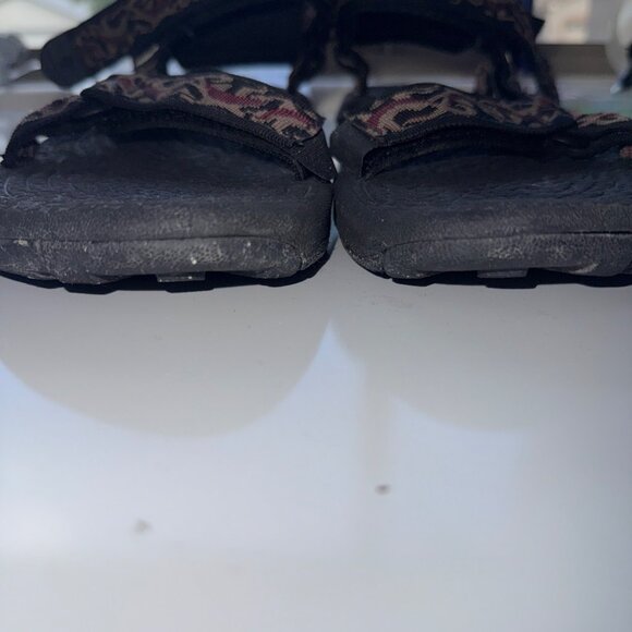 Teva Sz 10 Hiking Sandals Terradactyl Shock Pad Black & Multi Strap Adjustable - Picture 7 of 12